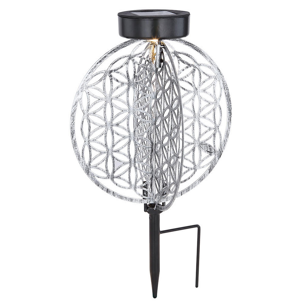 LED AUSSENLEUCHTE Metall Silber Schwarz - Silberfarben, Metall (20/20/31cm)