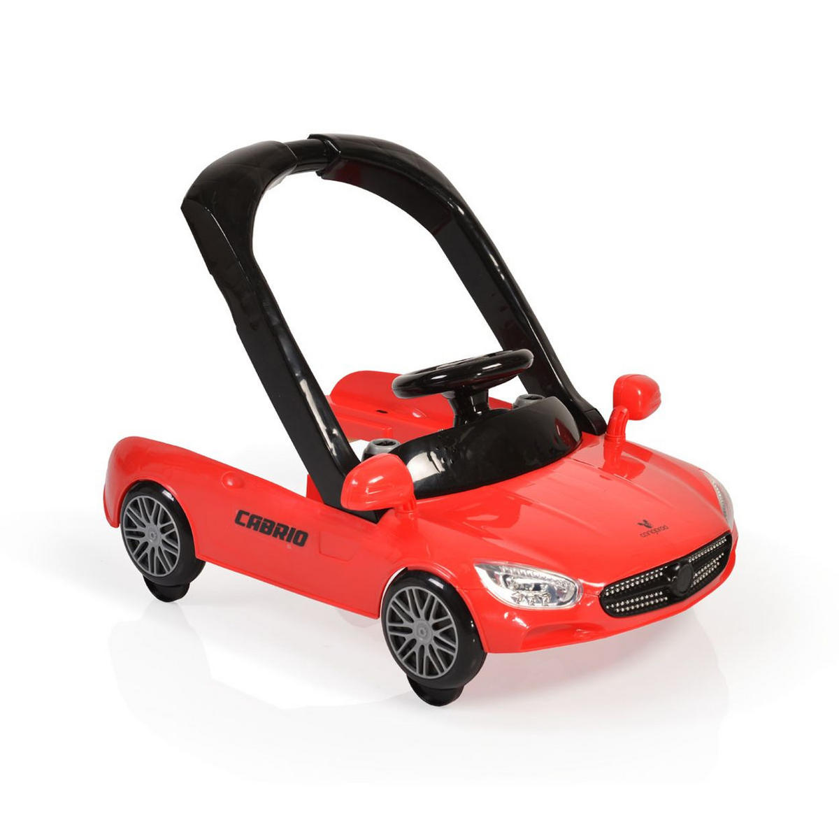 LAUFHILFE Cabrio 2 in 1 rot/schwarz Auto-Design höhenverstellbar Armaturenbrett mit Licht - Rot, Kunststoff (73/53/63cm) - Cangaroo