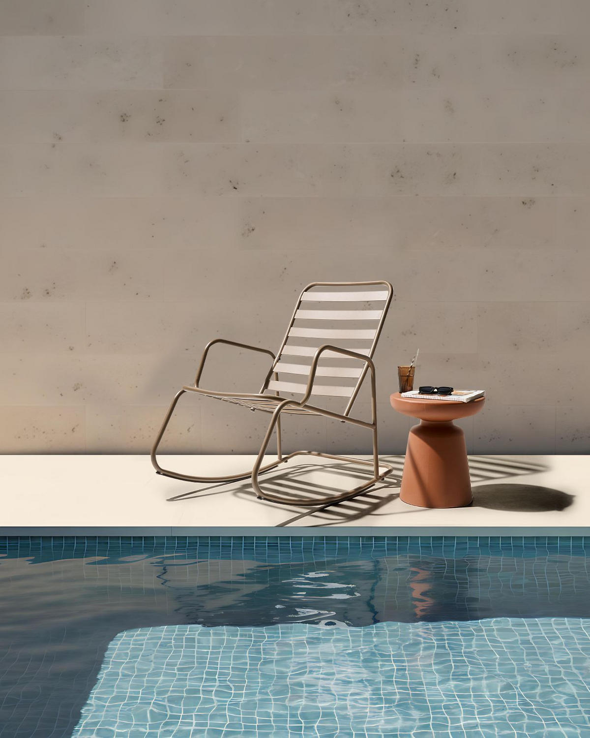 GARTEN-SCHAUKELSTUHL Taupe Turi - Taupe, Metall (66/92/96cm) - Beliani