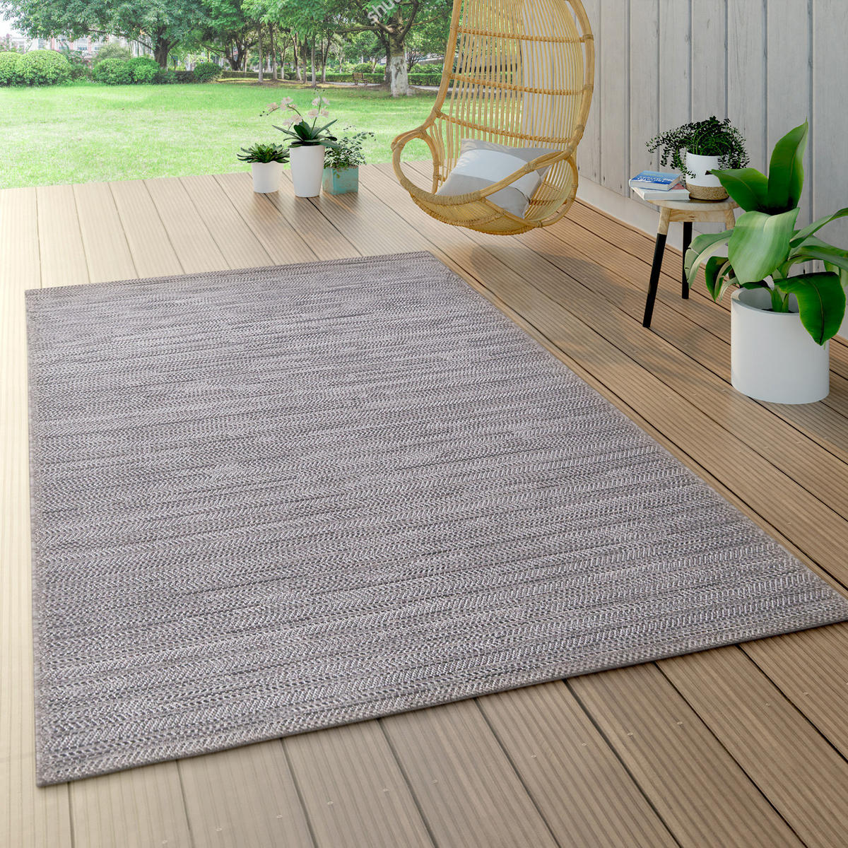 OUTDOORTEPPICH 140/200 cm Waregem 625 - Grau, Textil (140/200cm) - Paco Home