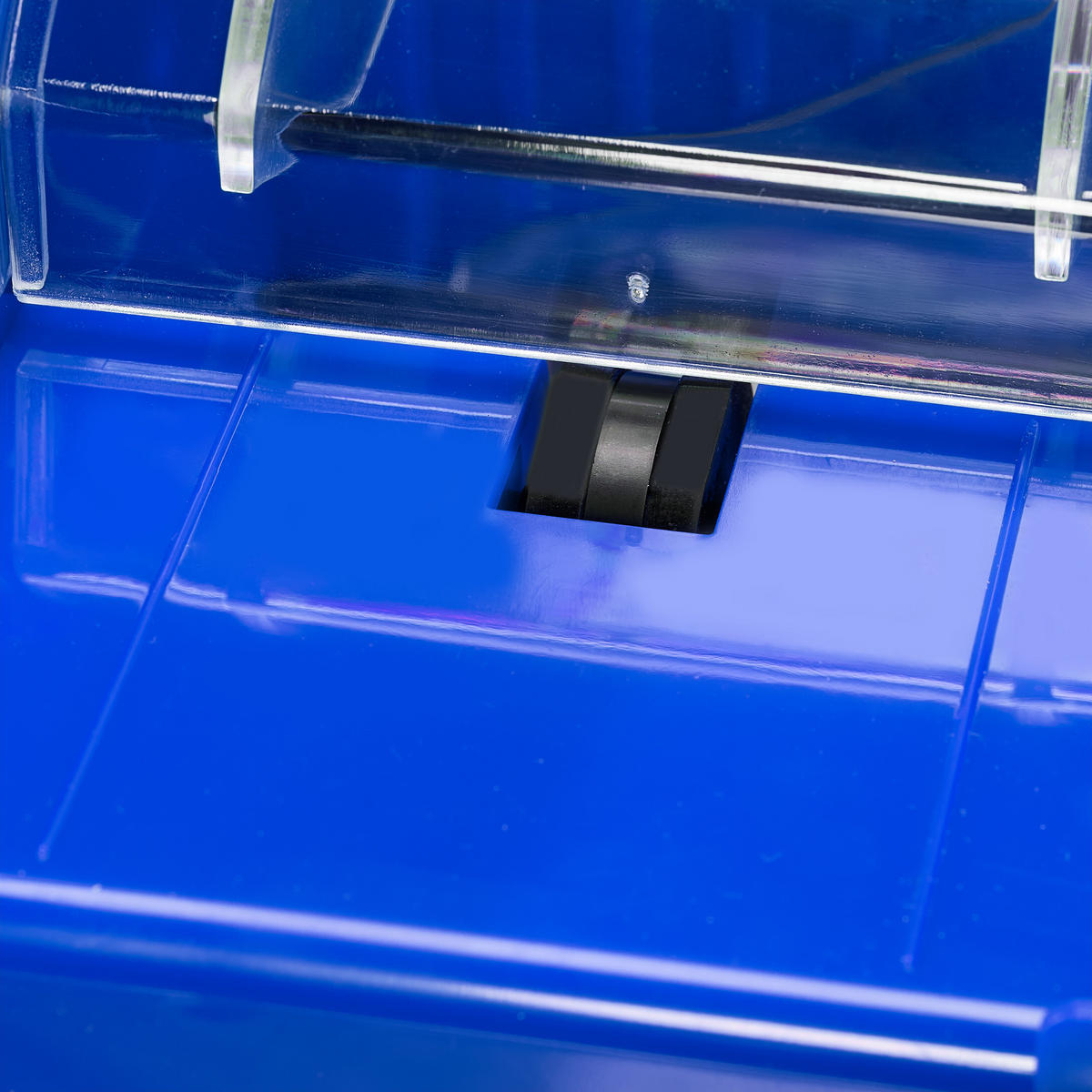 KARTENMISCHMASCHINE manuell - Blau, Kunststoff (23/15cm) - Relaxdays