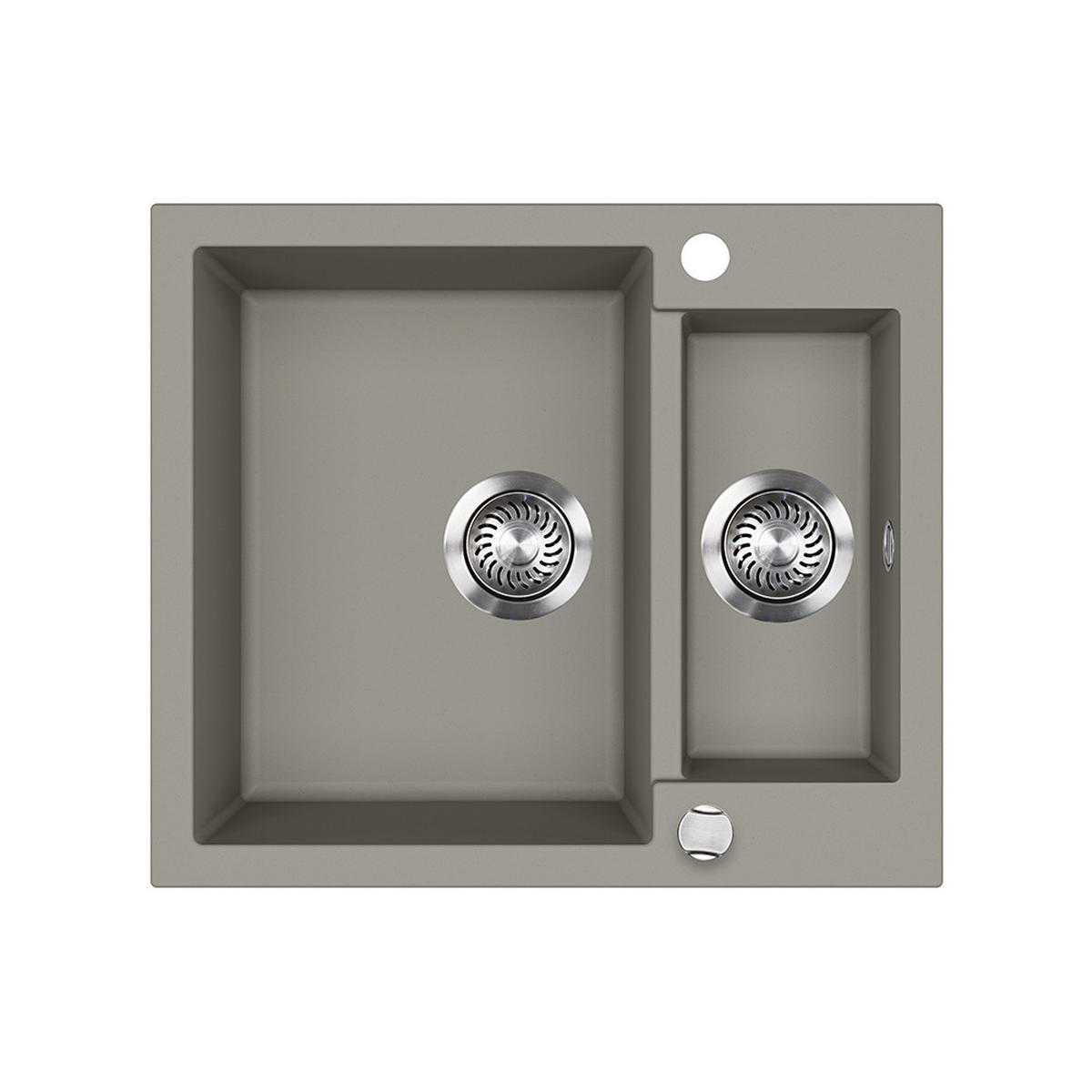 SPÜLBECKEN Prag Beton 58 x 50 cm mit 2 Spülen - Grau, Keramik (58/28/50cm) - Bergstroem