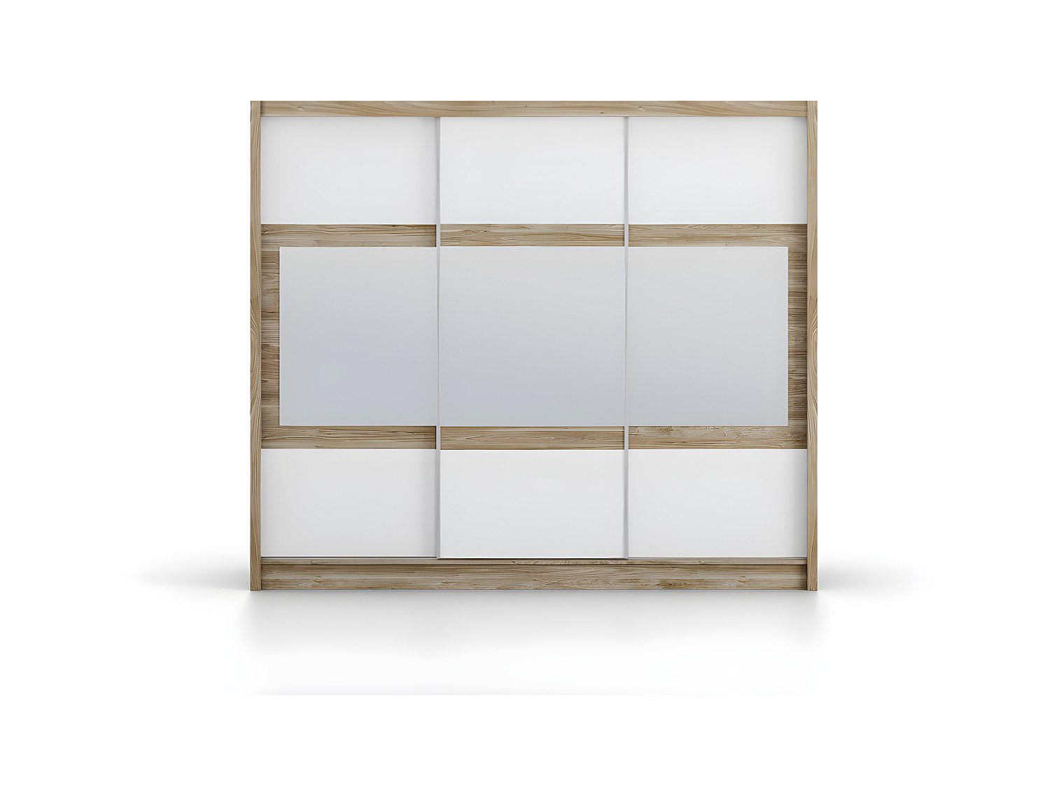 KLEIDERSCHRANK - 250 cm x 61 cm - Holz, Platte - Naturfarben Hell, Weiß LEOVIA - Naturfarben/Weiß, Holz (250/215/61cm) - Vente-Unique