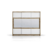 KLEIDERSCHRANK - 250 cm x 61 cm - Holz, Platte - Naturfarben Hell, Weiß LEOVIA - Naturfarben/Weiß, Holz (250/215/61cm) - Vente-Unique