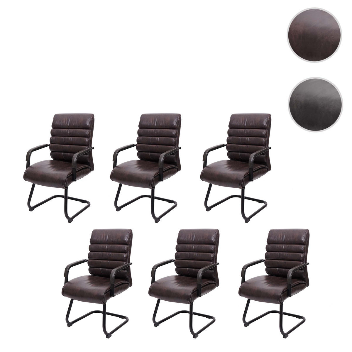 KONFERENZSTUHL Braun 6er-Set - Braun, Textil (60/100/59cm) - MCW