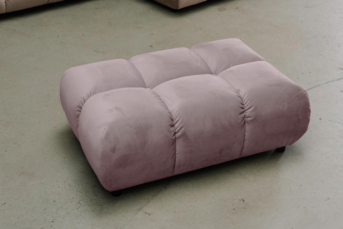 HOCKERBANK VIVIEN Grau Velvet - Grau, Textil (108/41/73cm) - KAWOLA