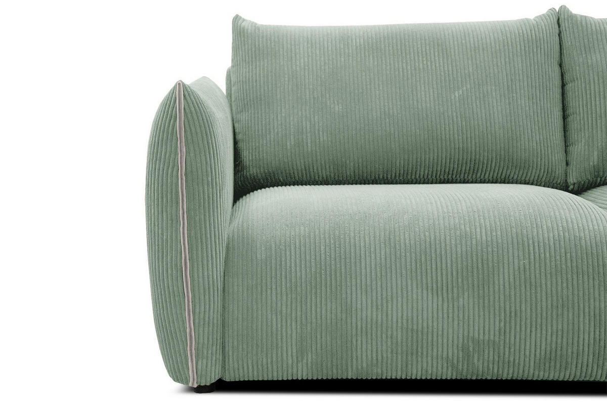 ECKSOFA TAUER 5-Sitzer, mintgrün - Schwarz/Mintgrün, Holzwerkstoff/Kunststoff (294/173cm) - Courtois Laville