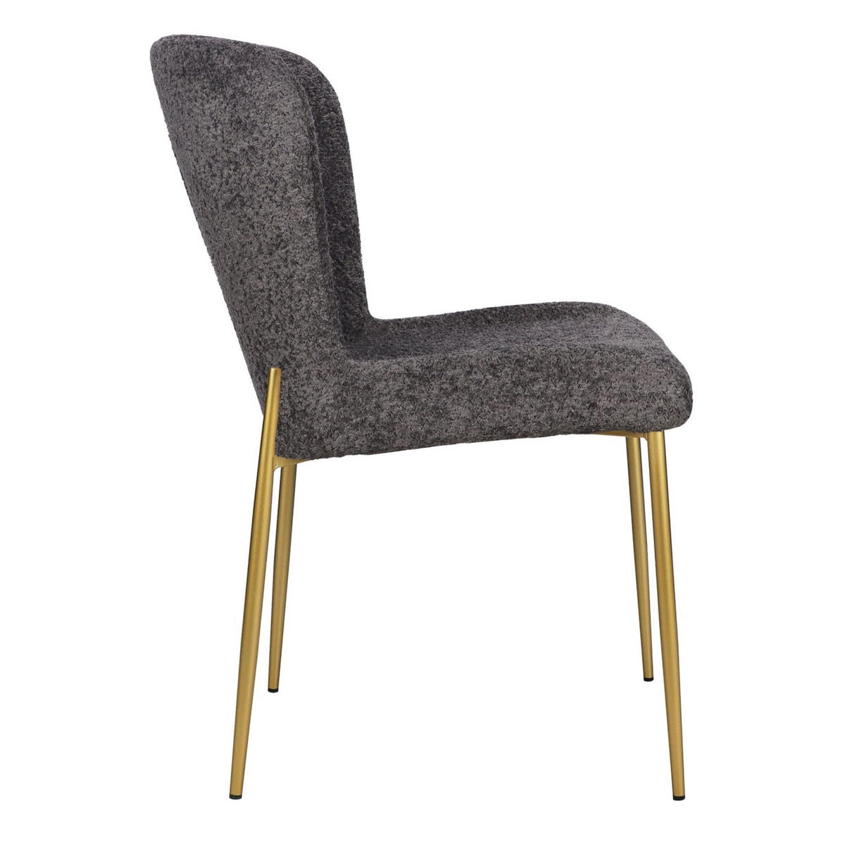 POLSTERSTUHL Neul Grau / Gold mit Bouclé-Bezug - Goldfarben/Grau, Textil/Metall (50/81/54.5cm) - Selsey