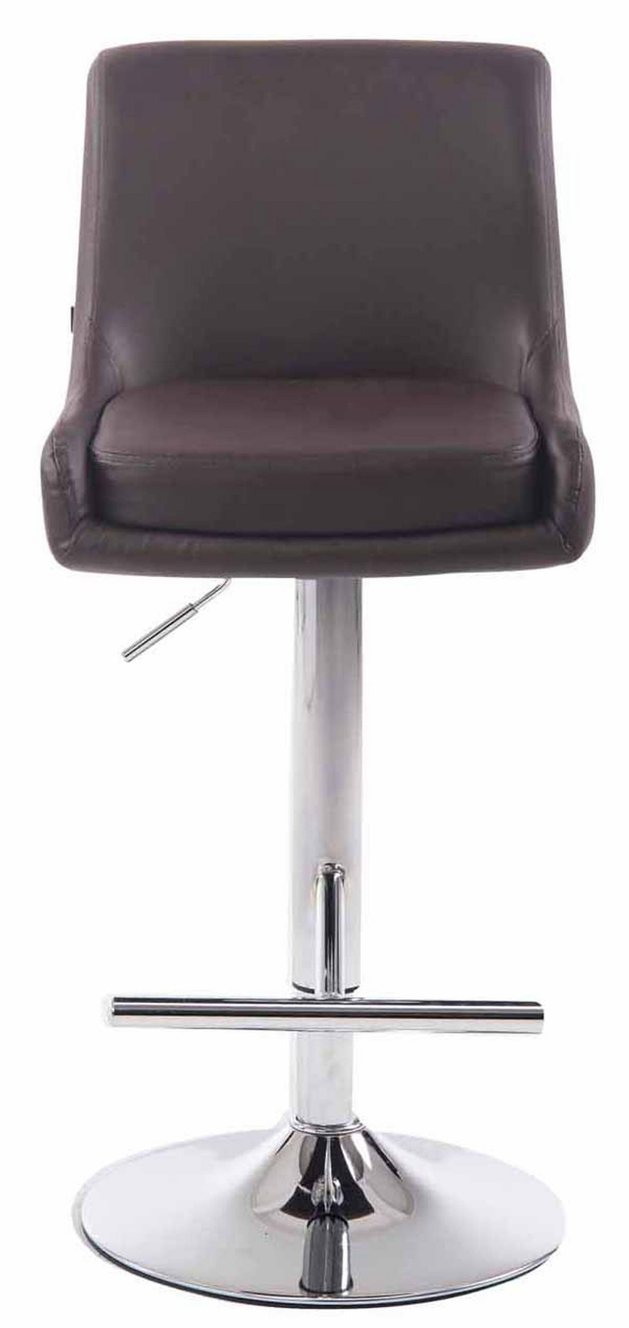 BARHOCKER Cludo, 2er Set, Gestell Metall in Chromoptik, Kunstleder Braun - Chromfarben/Braun, Kunststoff/Textil (43/100/50cm) - TPFLiving