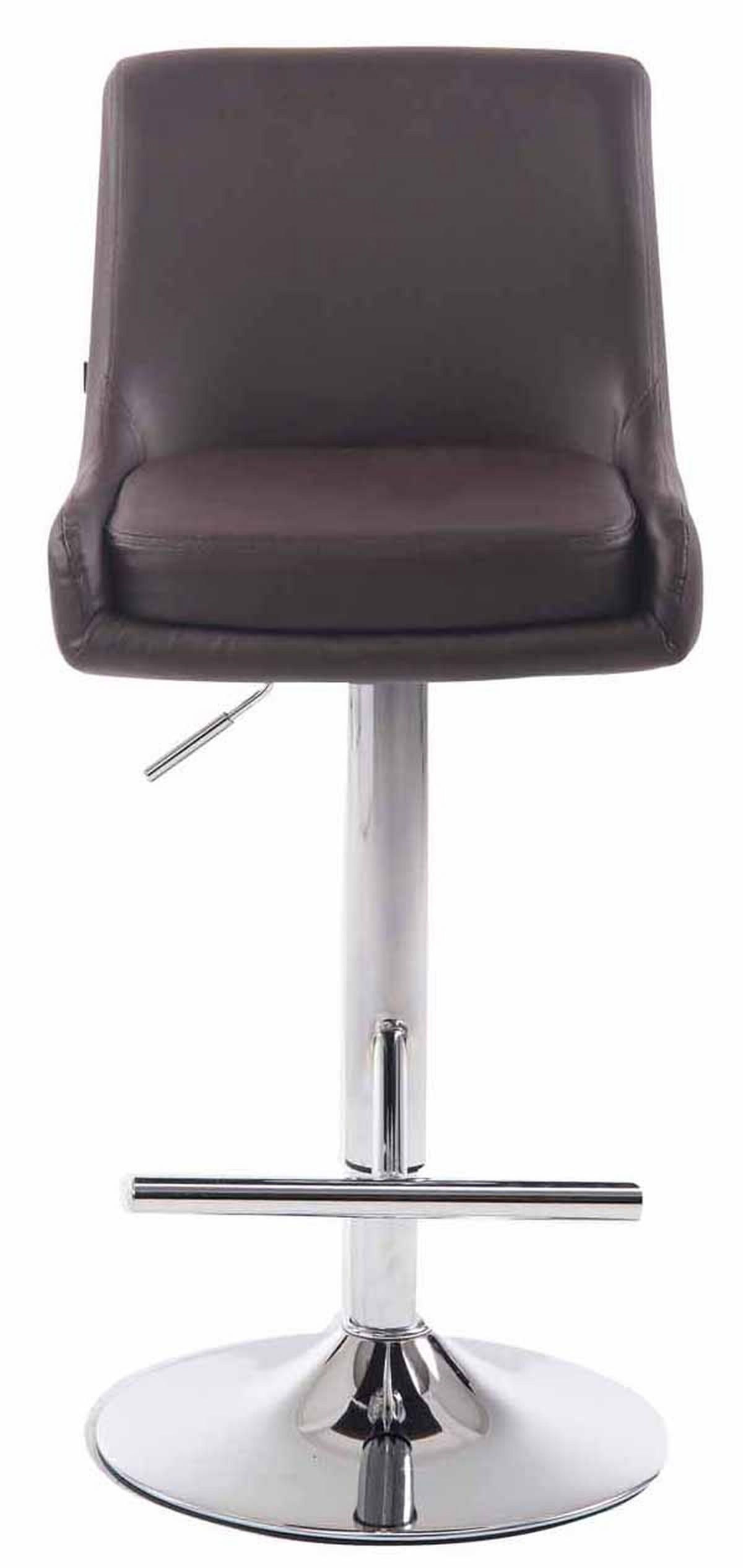 BARHOCKER Cludo, 2er Set, Gestell Metall in Chromoptik, Kunstleder Braun - Chromfarben/Braun, Kunststoff/Textil (43/100/50cm) - TPFLiving