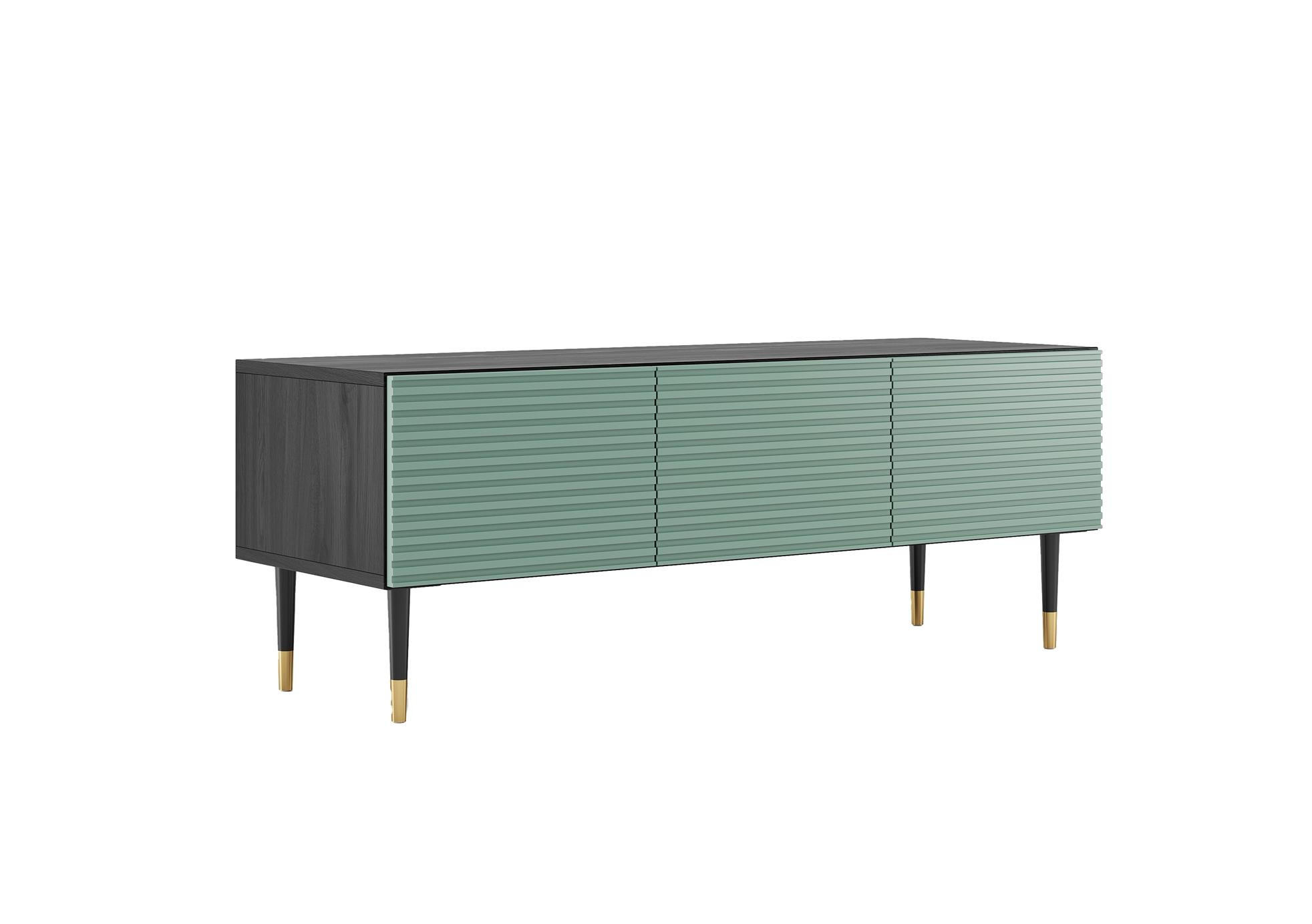 TV-SCHRANK Imperio Pistaziengrün, Für Das Wohnzimmer - Schwarz/Grün, Holzwerkstoff (120/45/42cm) - Bettso