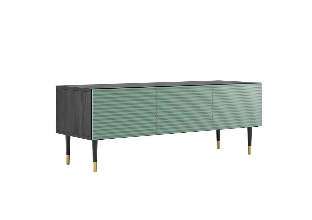 TV-SCHRANK Imperio Pistaziengrün, Für Das Wohnzimmer - Schwarz/Grün, Holzwerkstoff (120/45/42cm) - Bettso