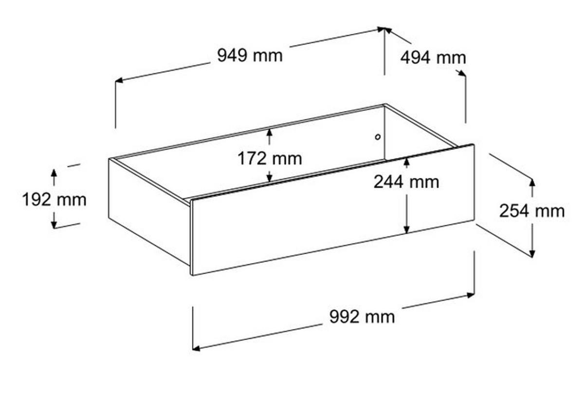 KINDERZIMMER Set 2-tlg. mit Stauraumbett 90x200 cm und Kommode - Silberfarben/Weiß, Holz/Holzwerkstoff (206/82/113cm) - Parisot Meuble