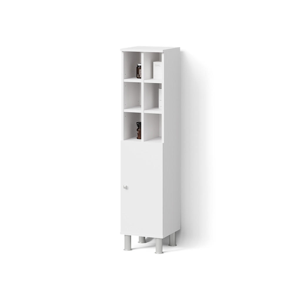 MIDISCHRANK Fucino Weiß 30 x 130.6 cm große Tür - Weiß, Holzwerkstoff (30/130.6/30cm) - Livinity®