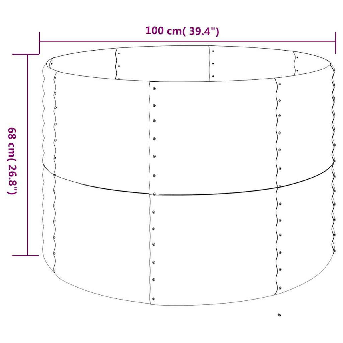 HOCHBEET Verzinkter Stahl 100/100/68 Cm Anthrazit - Anthrazit, Metall (100/68/100cm) - vidaXL