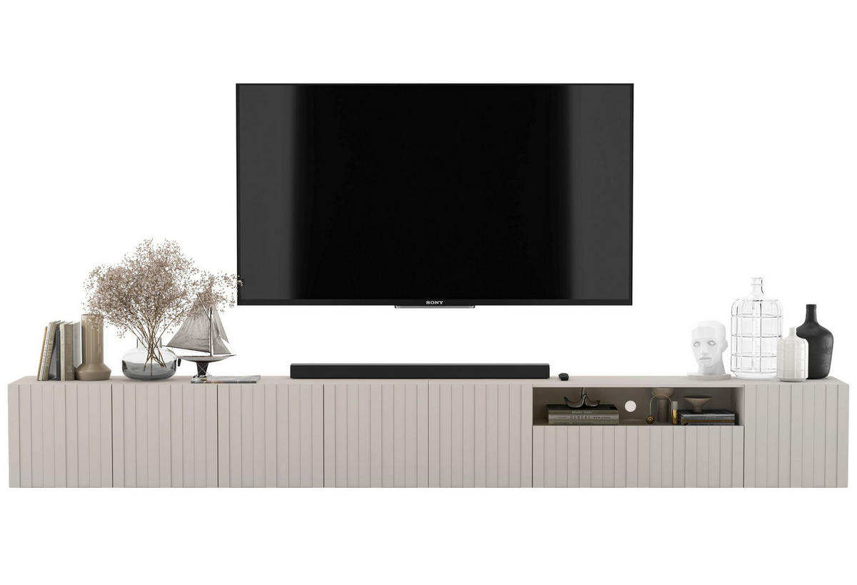TV-LOWBOARD 2-er Set Elpis2 Kaschmir Matt Glamour 150 cm - Kaschmir, Holzwerkstoff (300/37.5/36.5cm) - Meble Lindner