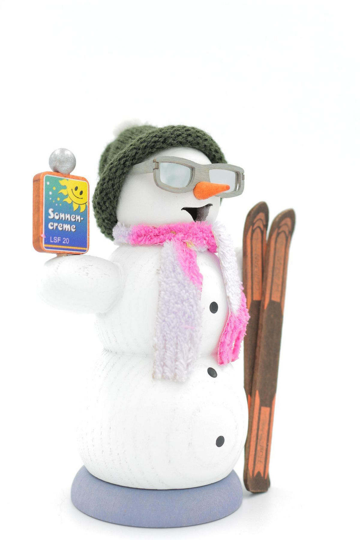 RAUCHFIGUR Schneemann Après-Ski 13 cm - Multicolor, Holz (6/13/10cm)