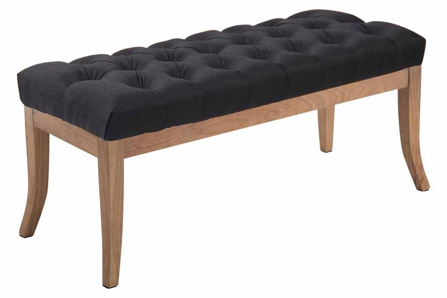 SITZBANK 100/38 cm Stoff schwarz - Schwarz/Naturfarben, Holz/Textil (100/46/38cm) - CLP