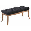 SITZBANK 100/38 cm Stoff schwarz - Schwarz/Naturfarben, Holz/Textil (100/46/38cm) - CLP