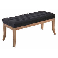 SITZBANK 100/38 cm Stoff schwarz - Schwarz/Naturfarben, Holz/Textil (100/46/38cm) - CLP