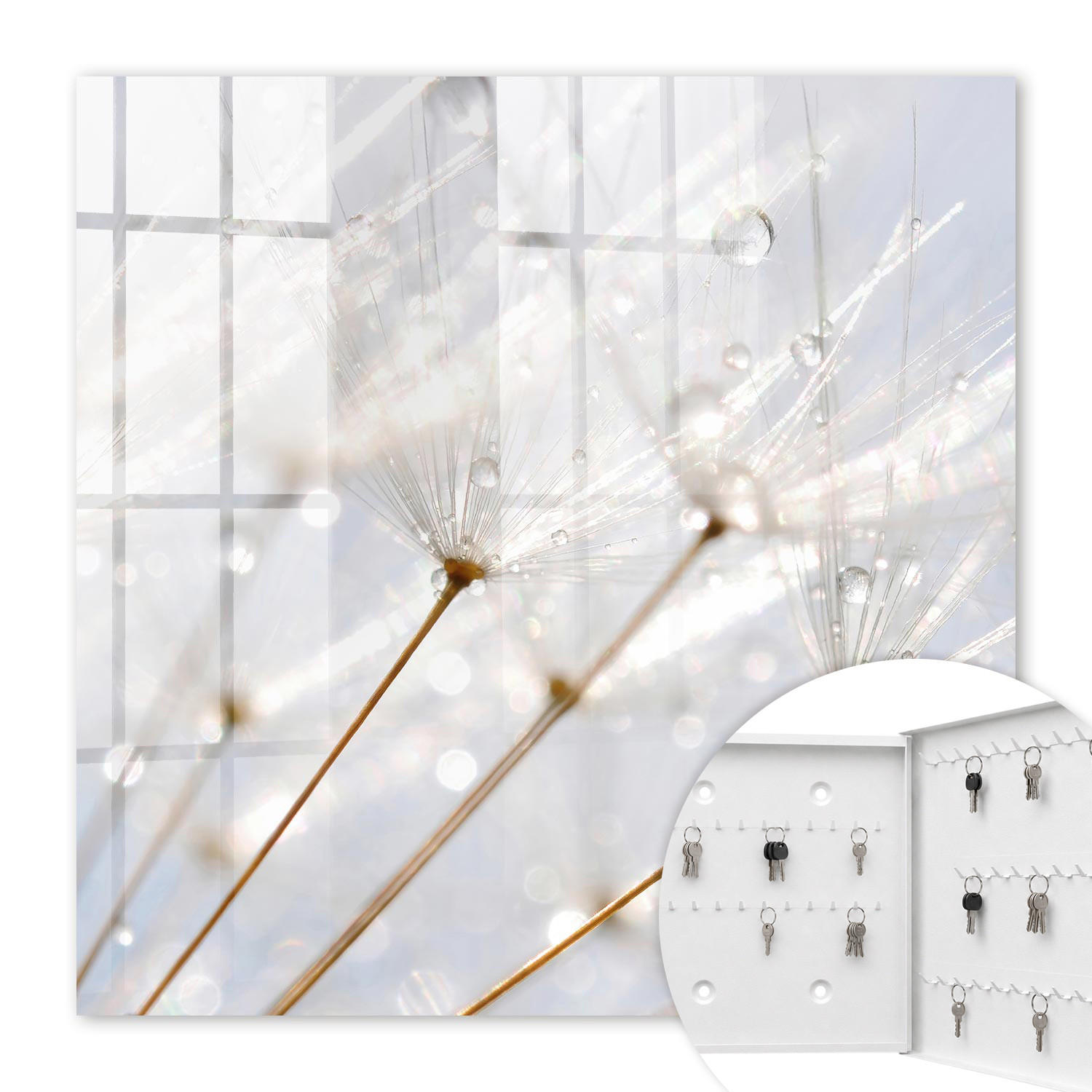 SCHLÜSSELBOX Weiß 30x30 cm – Türöffnung nach rechts - Die Leichtigkeit der Natur - Weiß, Metall (30/30/5cm) - TULUP