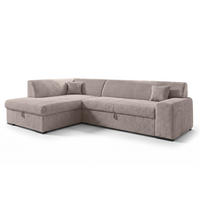 ECKSOFA L Form Minosa Beige 260/175/71 cm Links mit Schlaffunktion - Beige/Schwarz, Kunststoff/Textil (260/175cm) - AX Living