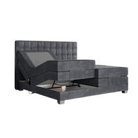 BOXSPRINGBETT Electra King 200x200 cm Dunkelgrau Velvet H3 - Dunkelgrau, Holz (200/200cm) - Labett