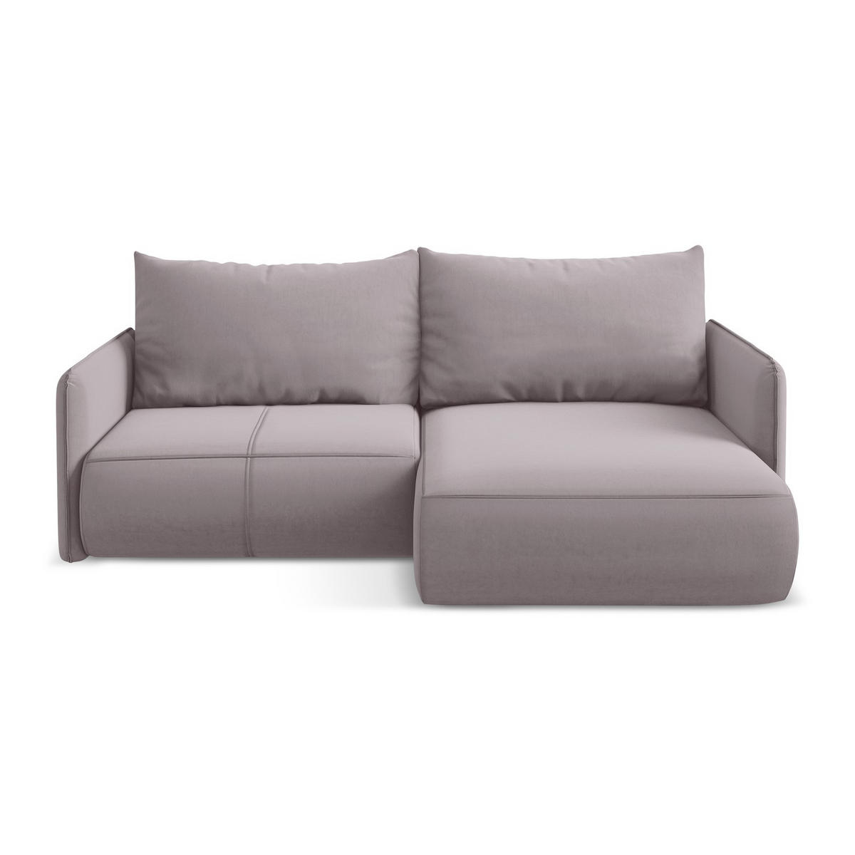 ECKSOFA mit Schlaffunktion Samt Stoff Violett - Lila/Flieder, Kunststoff/Textil (207/148cm) - LaMiaSofa