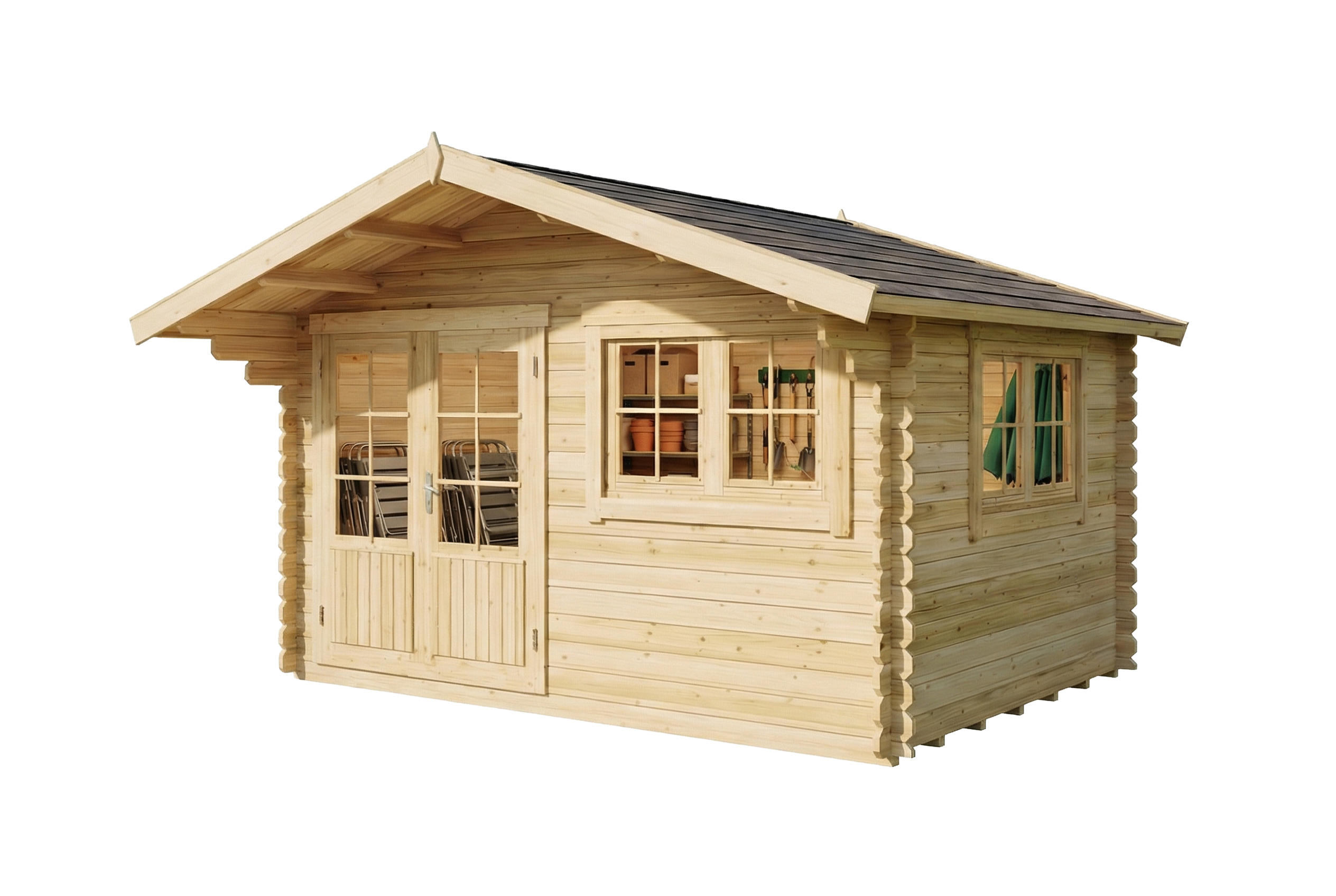 Alpholz Gartenhaus Natur 438x268x367 cm