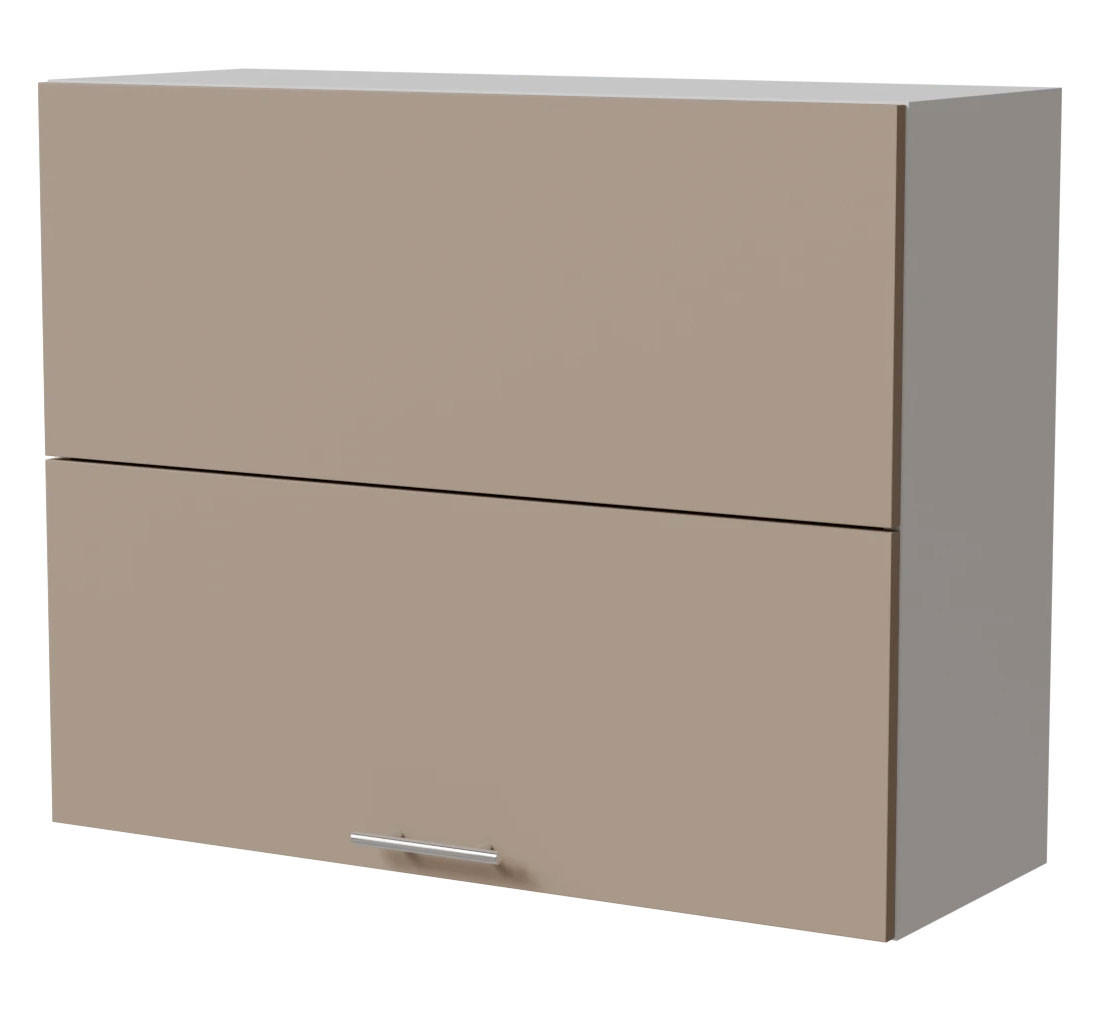 KLAPPHÄNGESCHRANK Brerra W8B/90-AV Weiß / RAL 1019 graubeige Matt 90 / 32,5 / 72cm - Graubraun/Weiß, Holz/Holzwerkstoff (90/72/32.5cm) - Feldmann-Wohnen