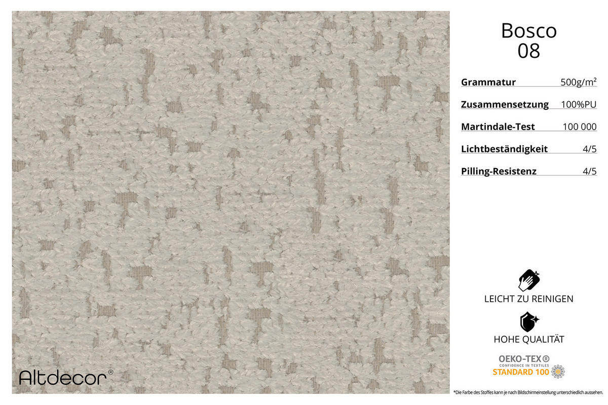 ECKSOFA Ottomane Links MARI-L3 - 413x171x79 cm Beige Tissu - Beige/Schwarz, Holzwerkstoff/Kunststoff (413/171cm) - ALTDECOR