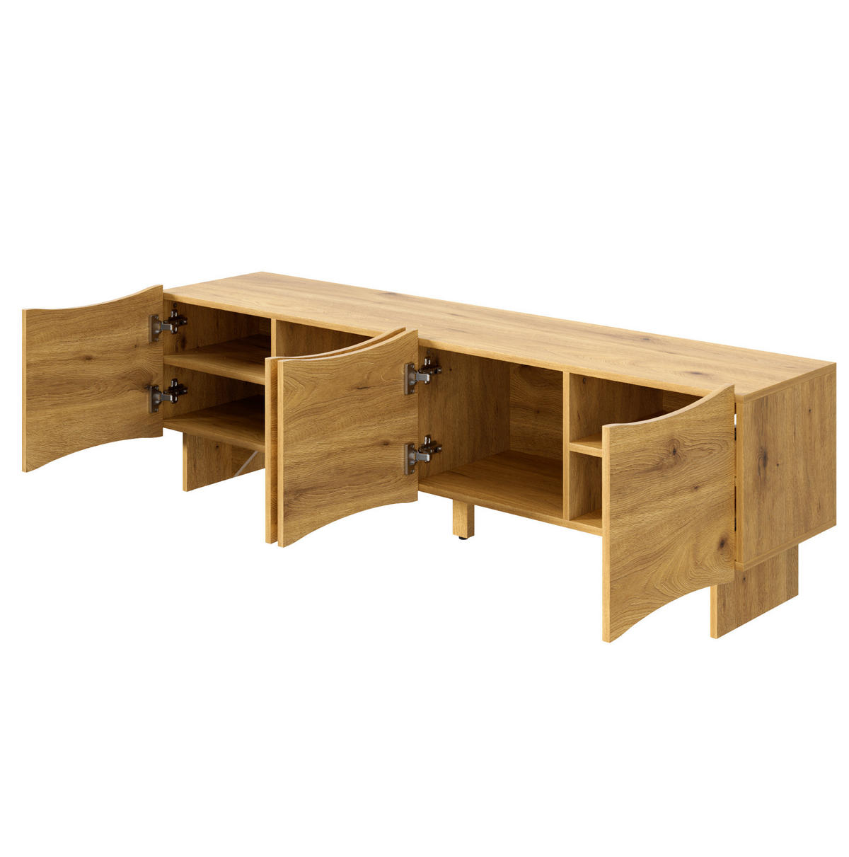TV-ELEMENT mit 4 Türen 155 x 36 x 47 cm Holzoptik Natural - Braun, Holzwerkstoff (36/47/155cm) - Beauniv