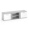 LOWBOARD Novelli Beton 155 x 41 cm - Schieferfarben/Weiß, Holzwerkstoff (155/41/40cm) - Vicco