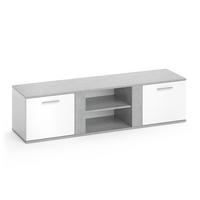 LOWBOARD Novelli Beton 155 x 41 cm - Schieferfarben/Weiß, Holzwerkstoff (155/41/40cm) - Vicco