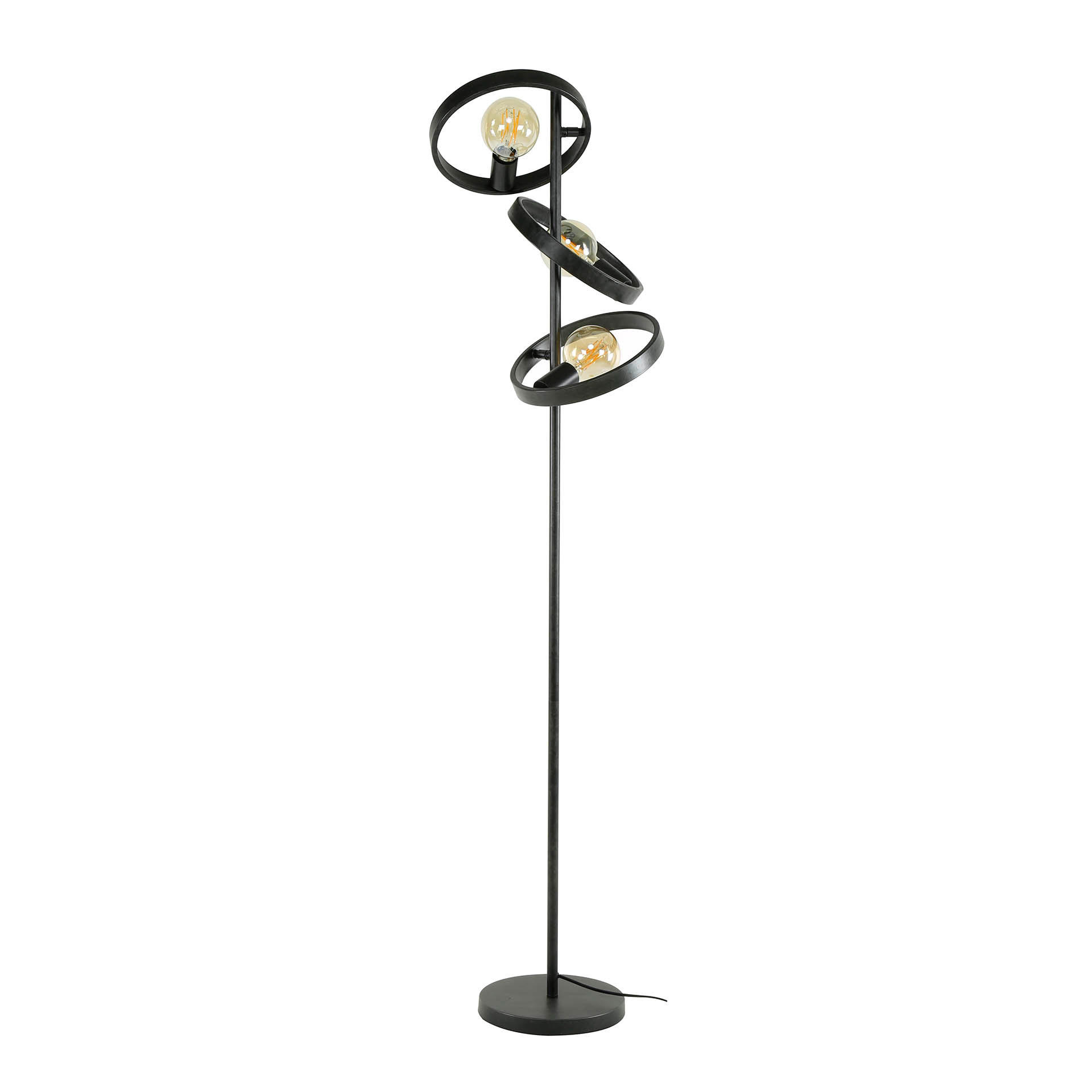 STEHLEUCHTE Hover Schwarz 40/40/155 cm - Schwarz, Metall (40/40/155cm) - Hoyz Collection