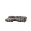 ECKSOFA L-form BALOO L, Chenille-Stoff Moly, Grau, Links - Grau, Holz (280/193cm) - Kaiser Möbel