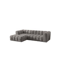 ECKSOFA L-form BALOO L, Chenille-Stoff Moly, Grau, Links - Grau, Holz (280/193cm) - Kaiser Möbel