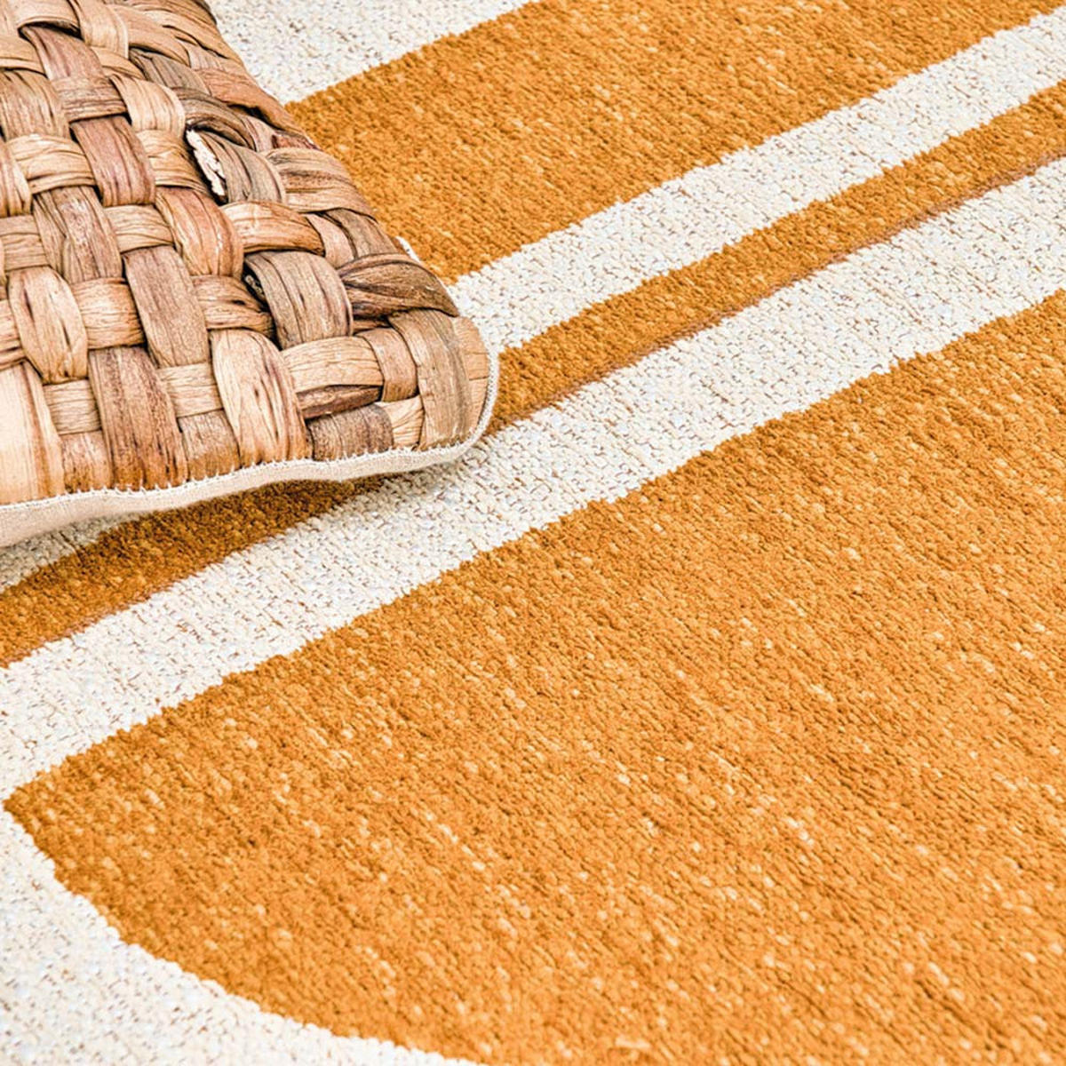 TEPPICH Curry Craft Papercut 140/140 cm - Gelb, Kunststoff/Textil (140/140cm) - Louis De Poortere