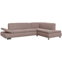 ECKSOFA mit Ottomane rechts Kaye Flachgewebe rosé - Rosa, Kunststoff (190/270cm) - 58aufmkessel