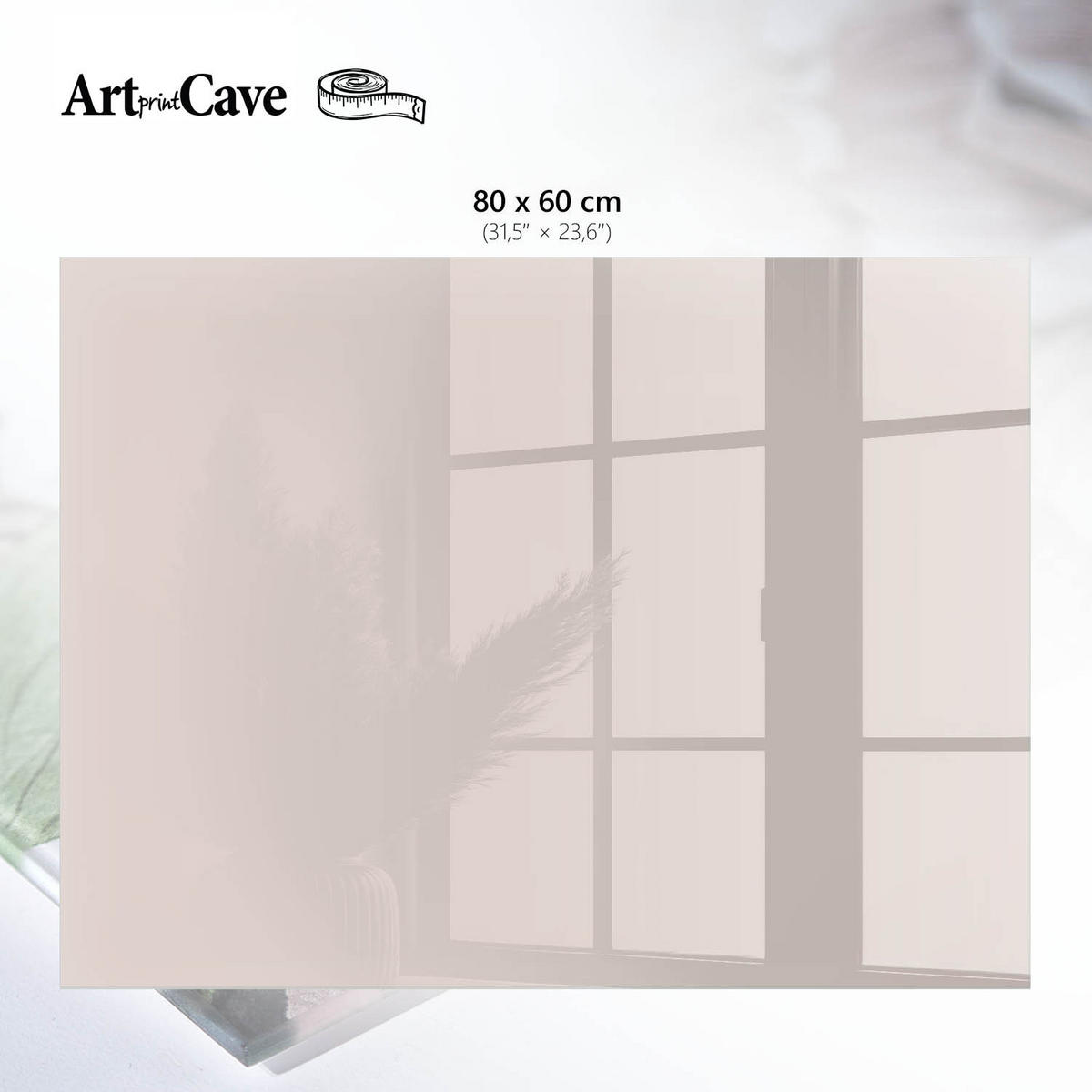 GLASPLATTE 80x60 cm – Rosa Stein - Creme, Glas (0.4/80/60cm) - ArtPrintCave