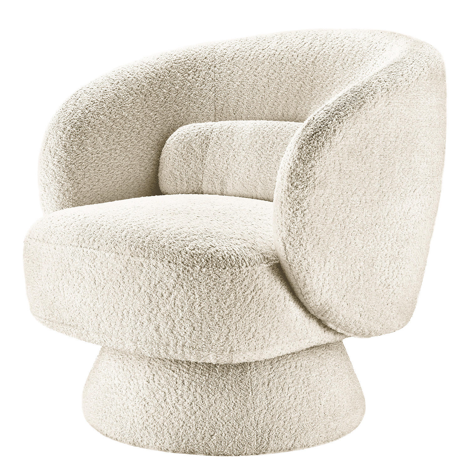 DREHBARER LOUNGESESSEL - Creme, Textil (76/76/71cm) - home24