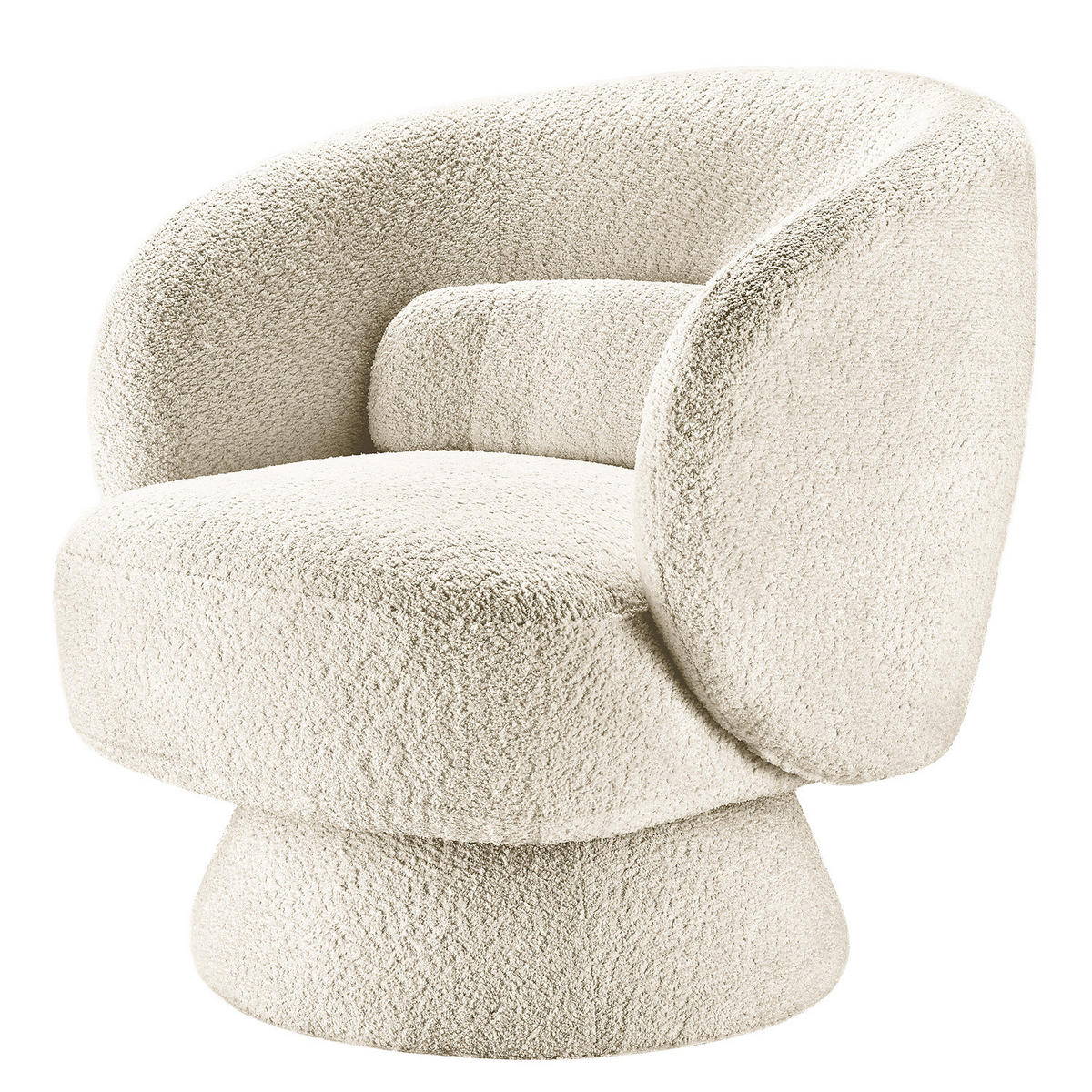 DREHBARER LOUNGESESSEL - Creme, Textil (76/76/71cm) - home24