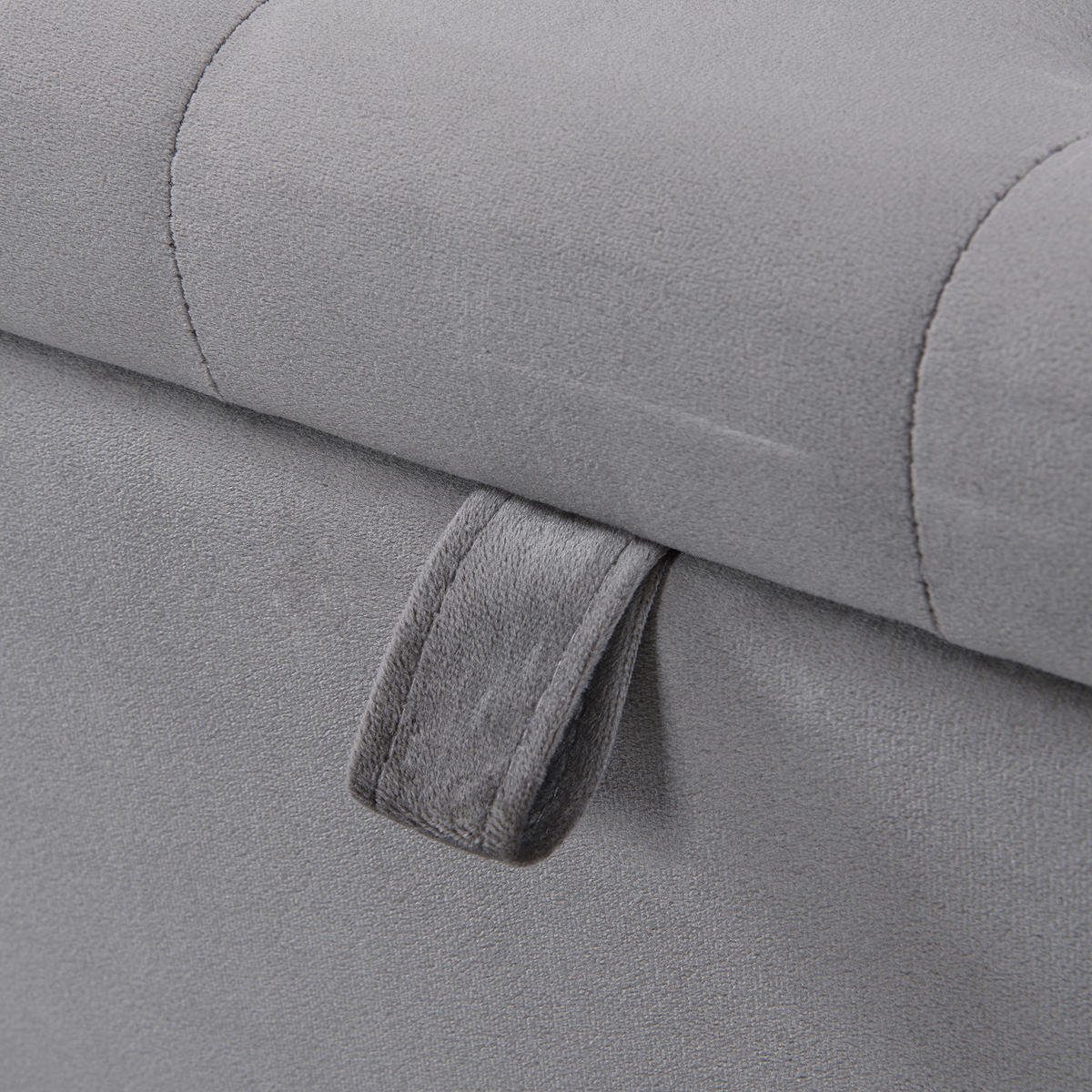 POLSTERBANK 138x41x42 cm Grau Samt mit Stauraum - Grau, Textil - FLIEKS