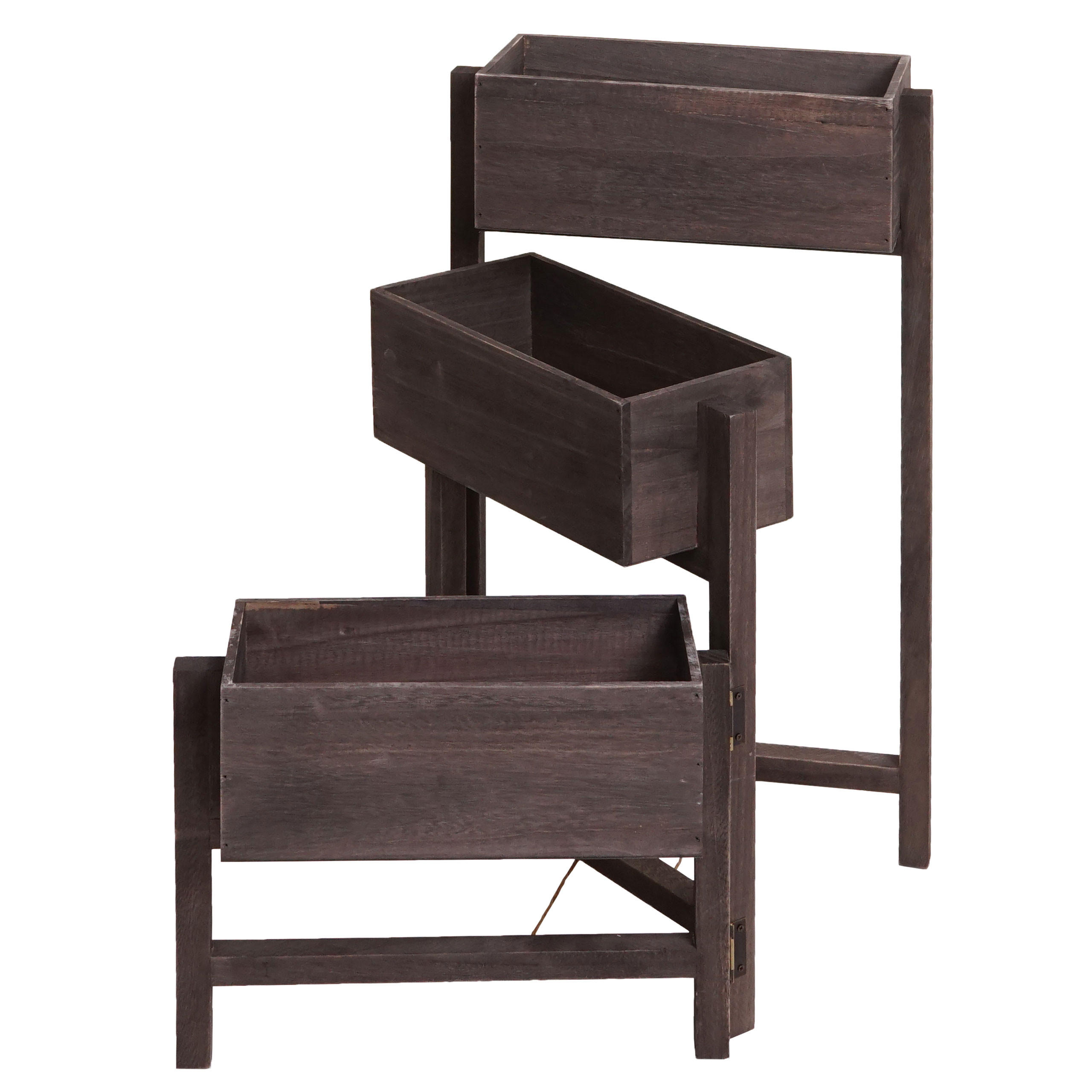 PFLANZREGAL STANDREGAL Grau, Braun - Braun/Grau, Holz (108/65/15cm) - MCW