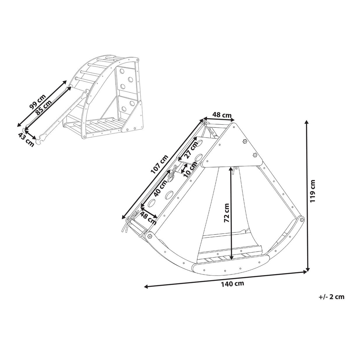 ARC DE CĂȚĂRAT multifuncțional lemn de pin maro deschis Calala - maro deschis, lemn (140/119/48cm) - Beliani