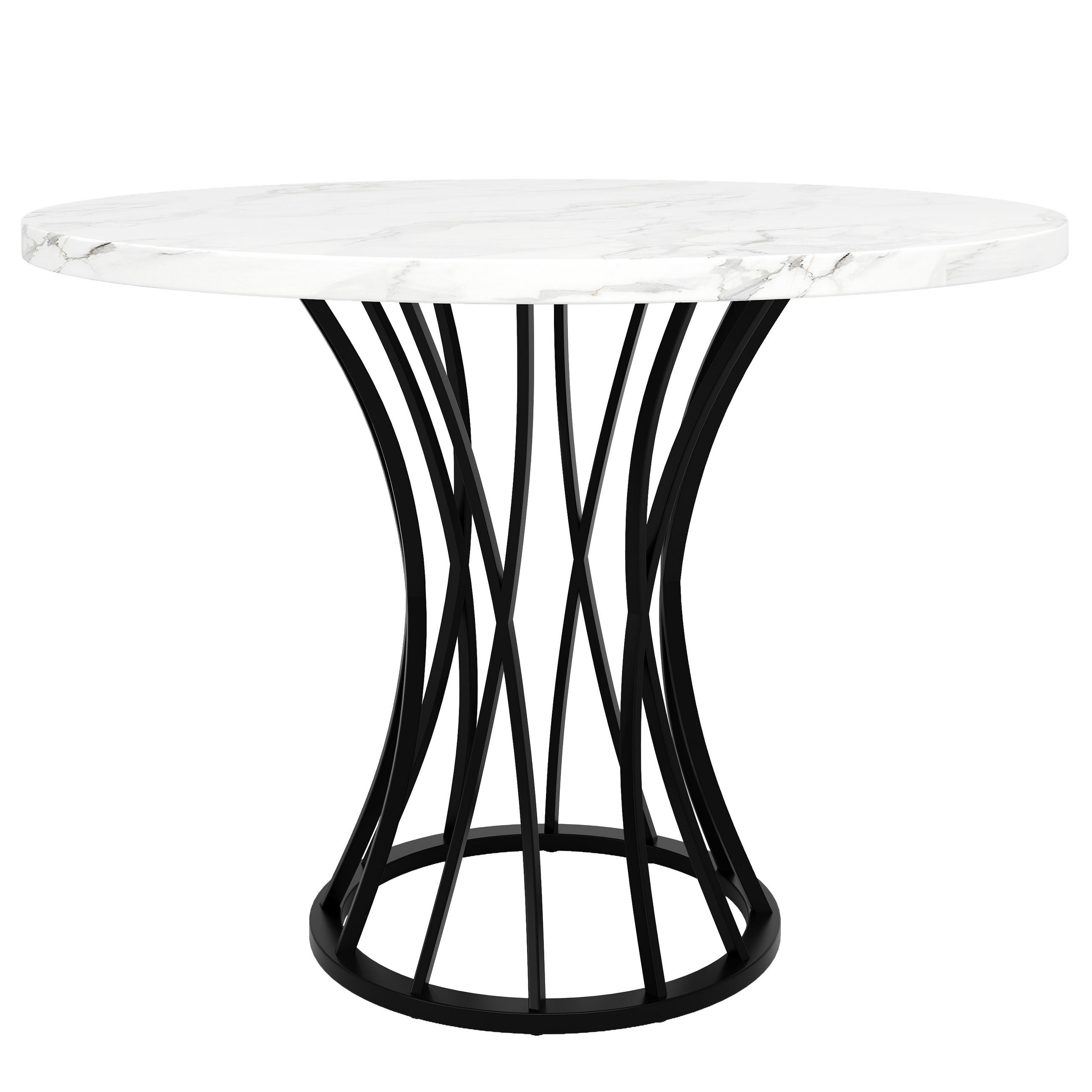 ESSTISCH Marmoroptik Weiß/Schwarz 80/80/76 cm - Schwarz, Holz (80/80/76cm) - PANGIVO