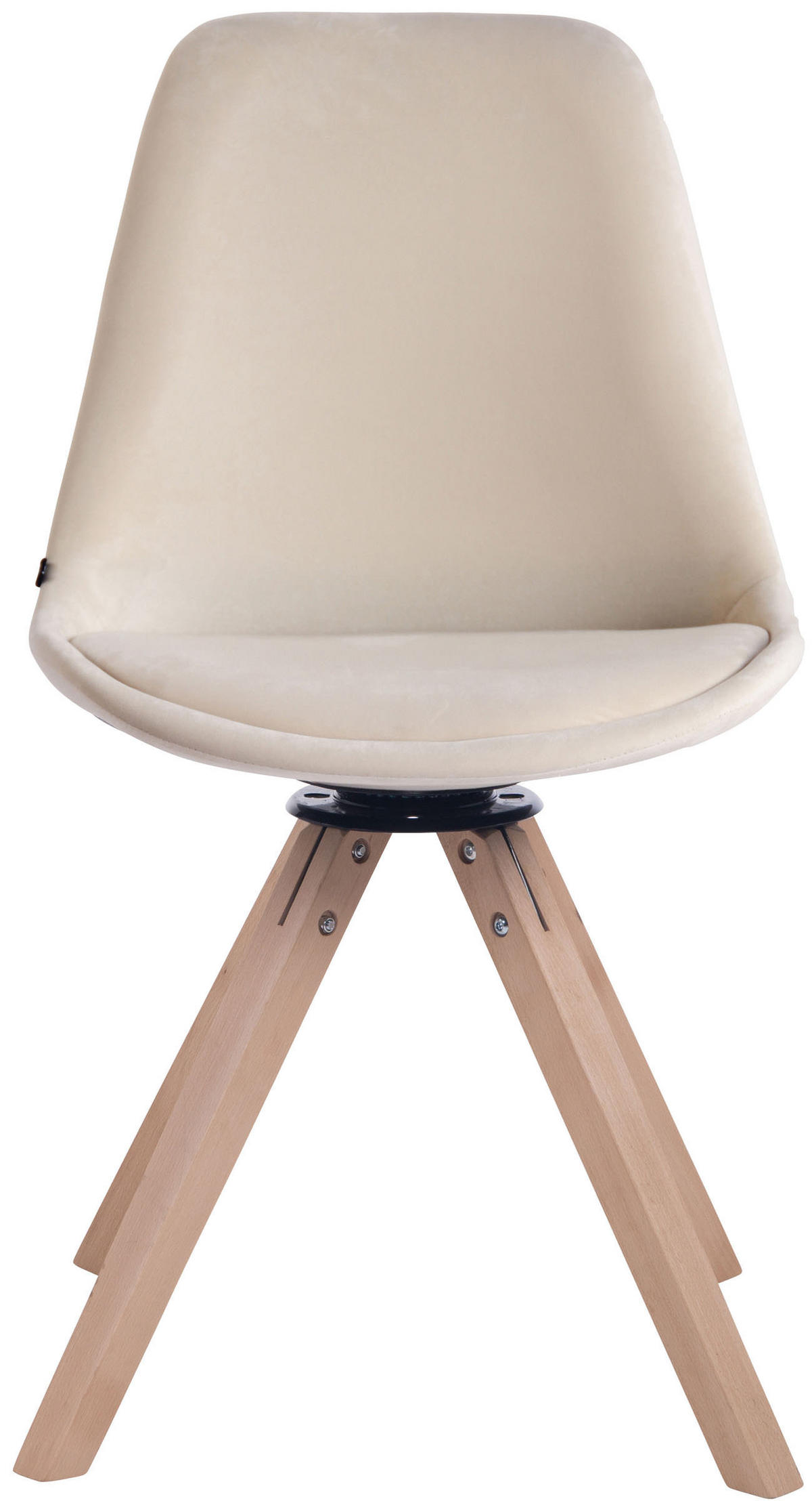 ESSZIMMERSTUHL Troll Samt, Gestell Buchenholz Square Natura Creme - Naturfarben, Holz/Buchenholz (48/84/56cm) - TPFLiving