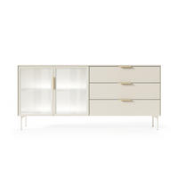 KOMMODE, Kaschmir, 181,3 x 82,6 x 39,3 cm - Beige/Goldfarben, Holzwerkstoff/Metall (181.3/82.6/39.3cm) - 3XE LIVING