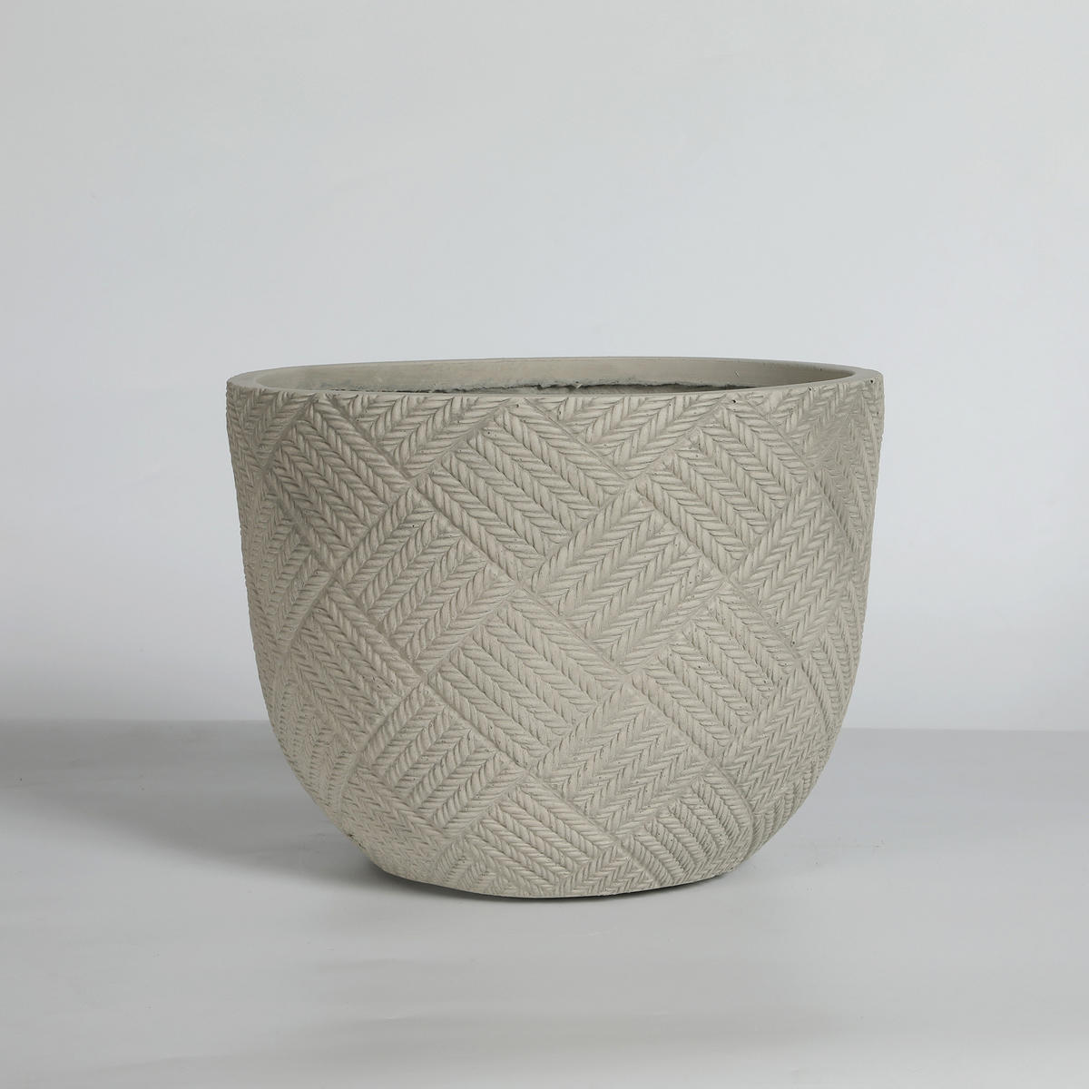 BLUMENTOPF Ø 45/37 cm Grau mit Abflusslöcher (2 Stück) - Grau, Naturmaterialen (37/28cm) - Oxeza