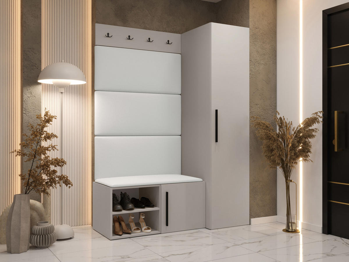 GARDEROBEN-SET Medi II - Kaschmir/Schwarz, Holzwerkstoff/Kunststoff (40/191/50cm) - MIRJAN24